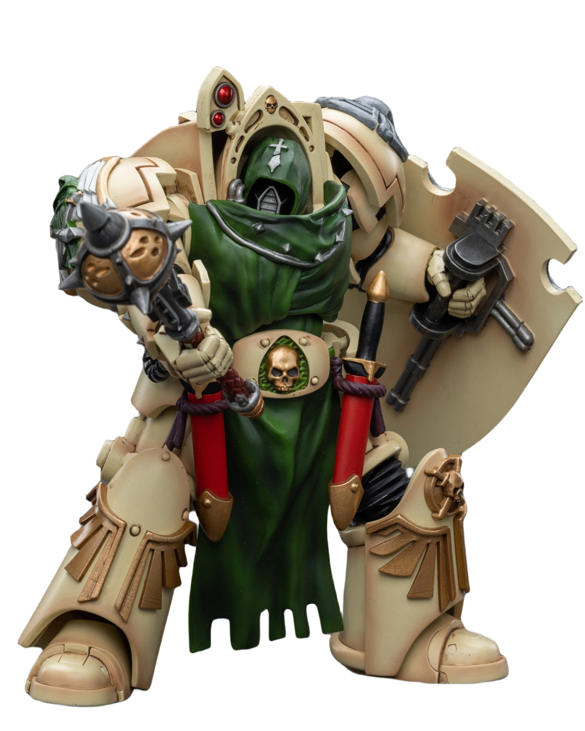 Figurine de collection JoyToy JT9213 40K : Chevalier de l'Aile de mort des Dark Angels avec masse d'absolution, 2 figurines à l'échelle 1:18