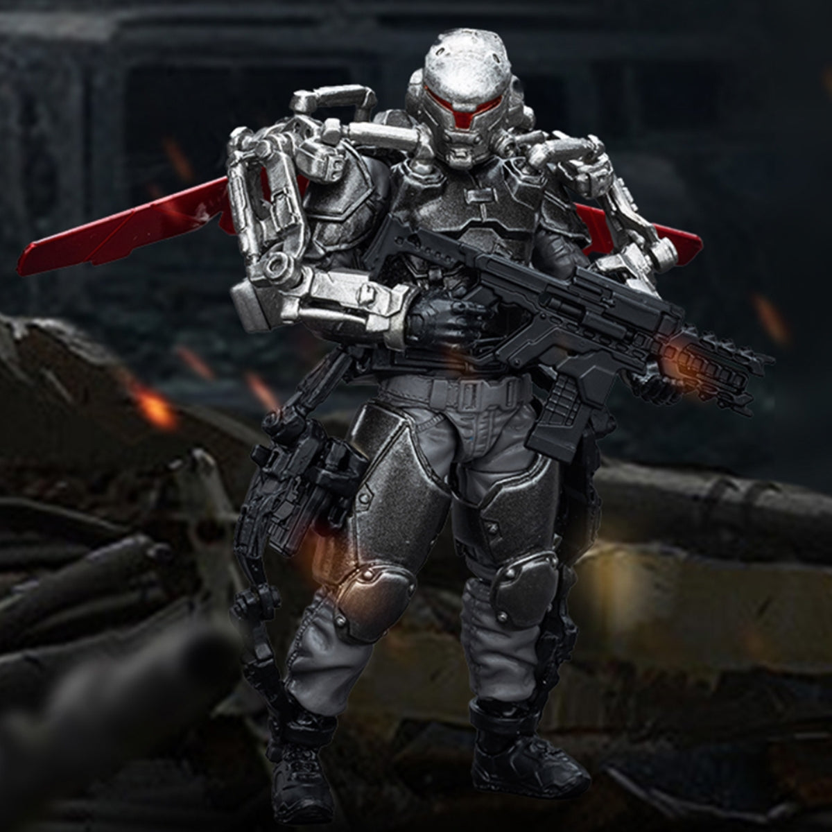 Figurine militaire de collection JoyToy : Army Builder Pack Loup solitaire avec exosquelette, figurines d'action à l'échelle 1:18 JT1743