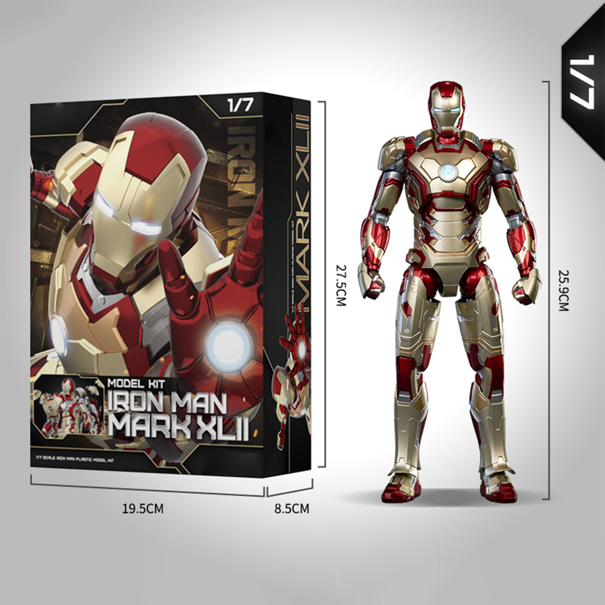 (Only Shipped to the US) Fondjoy, Iron Man MK42, 1/7 Scale Collectible Assembly Model Kits