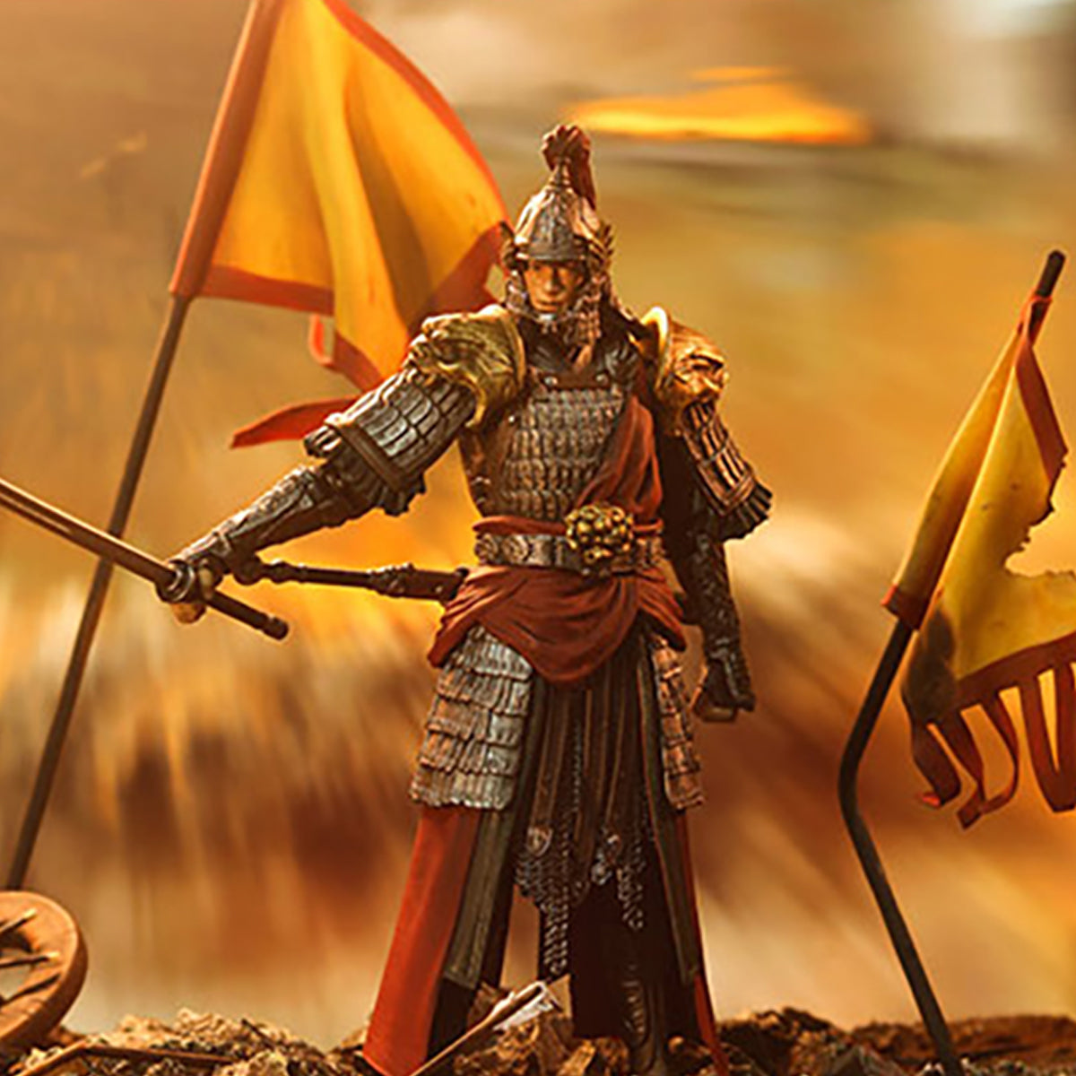 Figura coleccionable dodowo: Espadachín chino, edición estándar, figura de acción en miniatura a escala 1:12