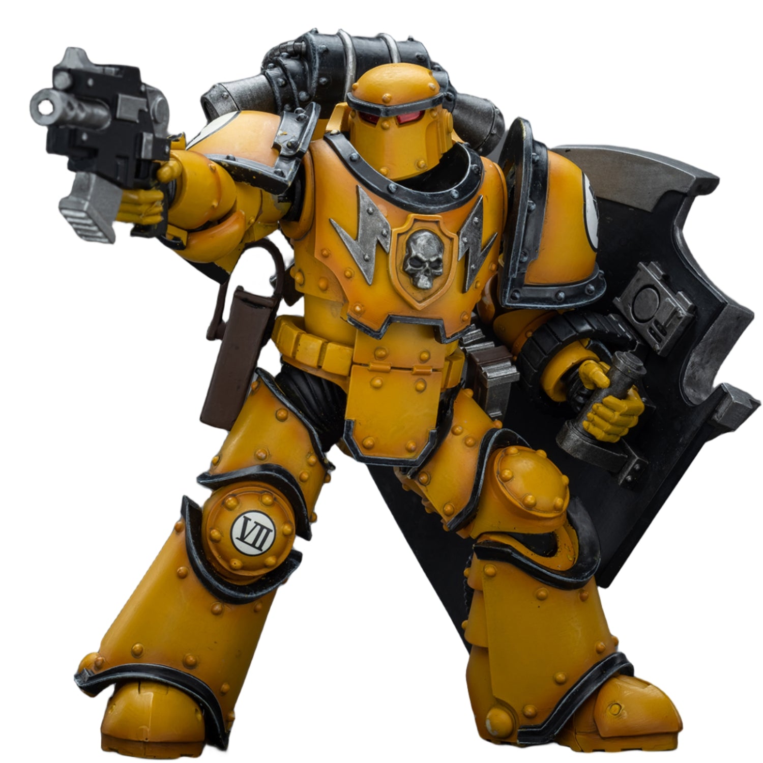 Figurine de collection JoyToy Warhammer The Horus Heresy : Imperial Fists Legion MkIII Breacher Squad Legion Breacher avec pistolet à gravitons, échelle 1:18, figurines d'action JT9114