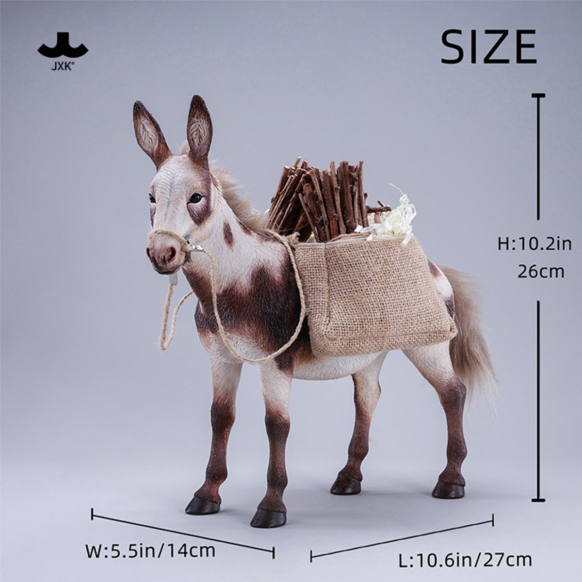 JXK MULE Static Expertly Hand-Painted Lifelike 1/6 Scale Animal Figurine