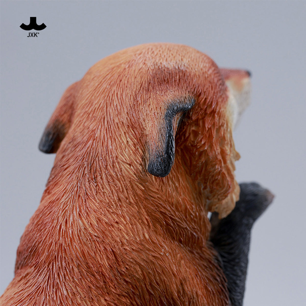 JXK Fluffy Fox Static Expertly Hand-Painted Lifelike Animal Figurine