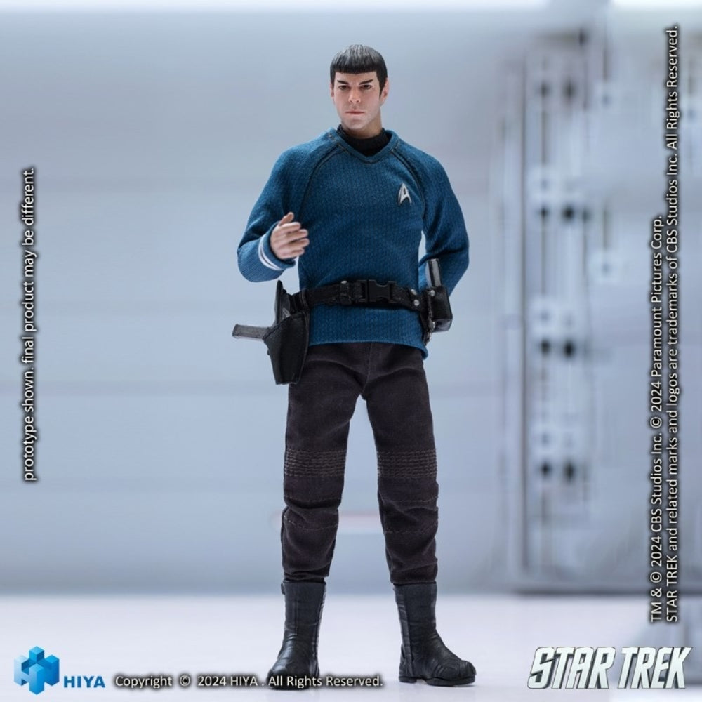Coffret complet HIYA : Star Trek 2009, Spock, style science-fiction, figurine miniature à l'échelle 1:12