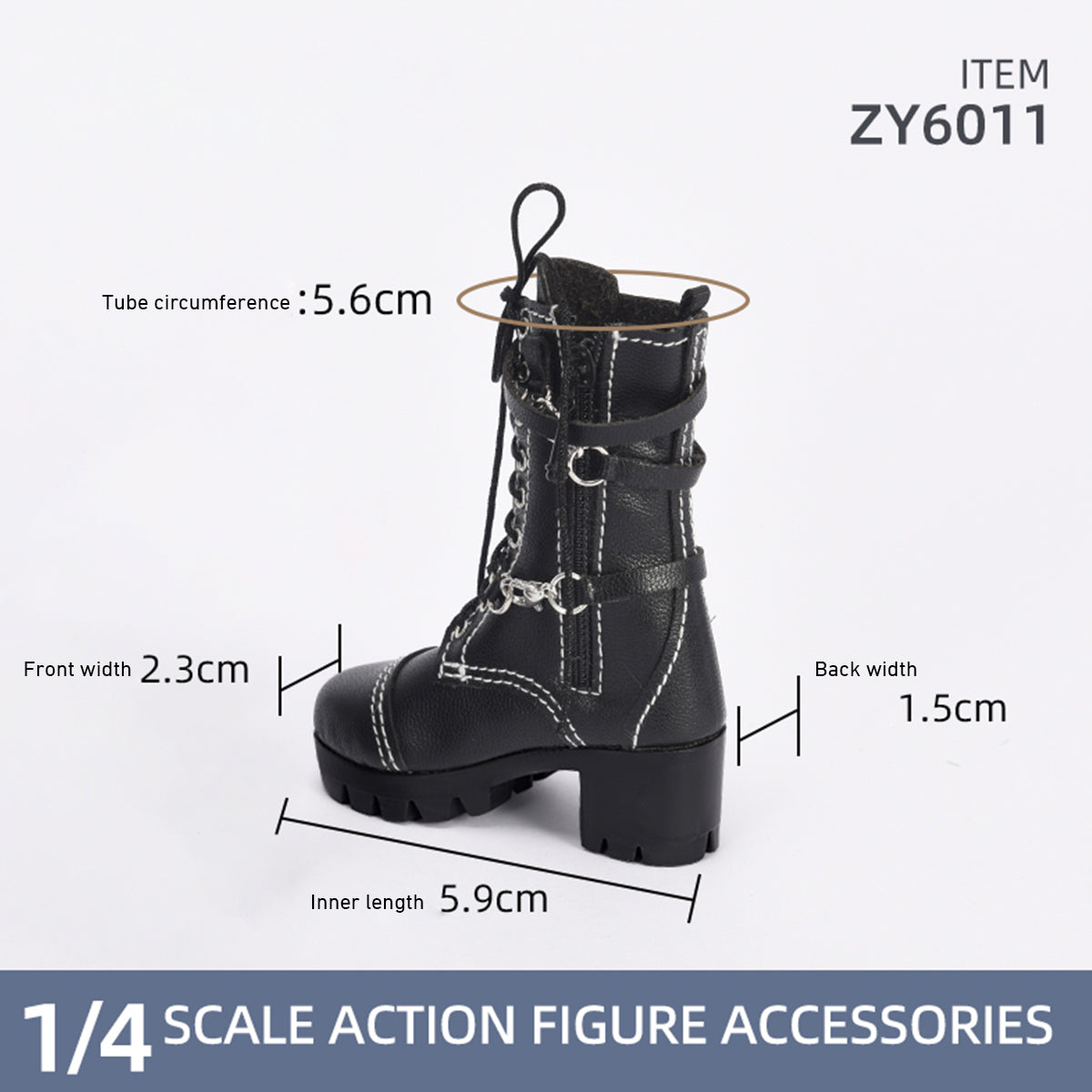 ZYTOYS, Female BJD Girl High Leather Boots Shoes, Doll Accessory for Action Figurine