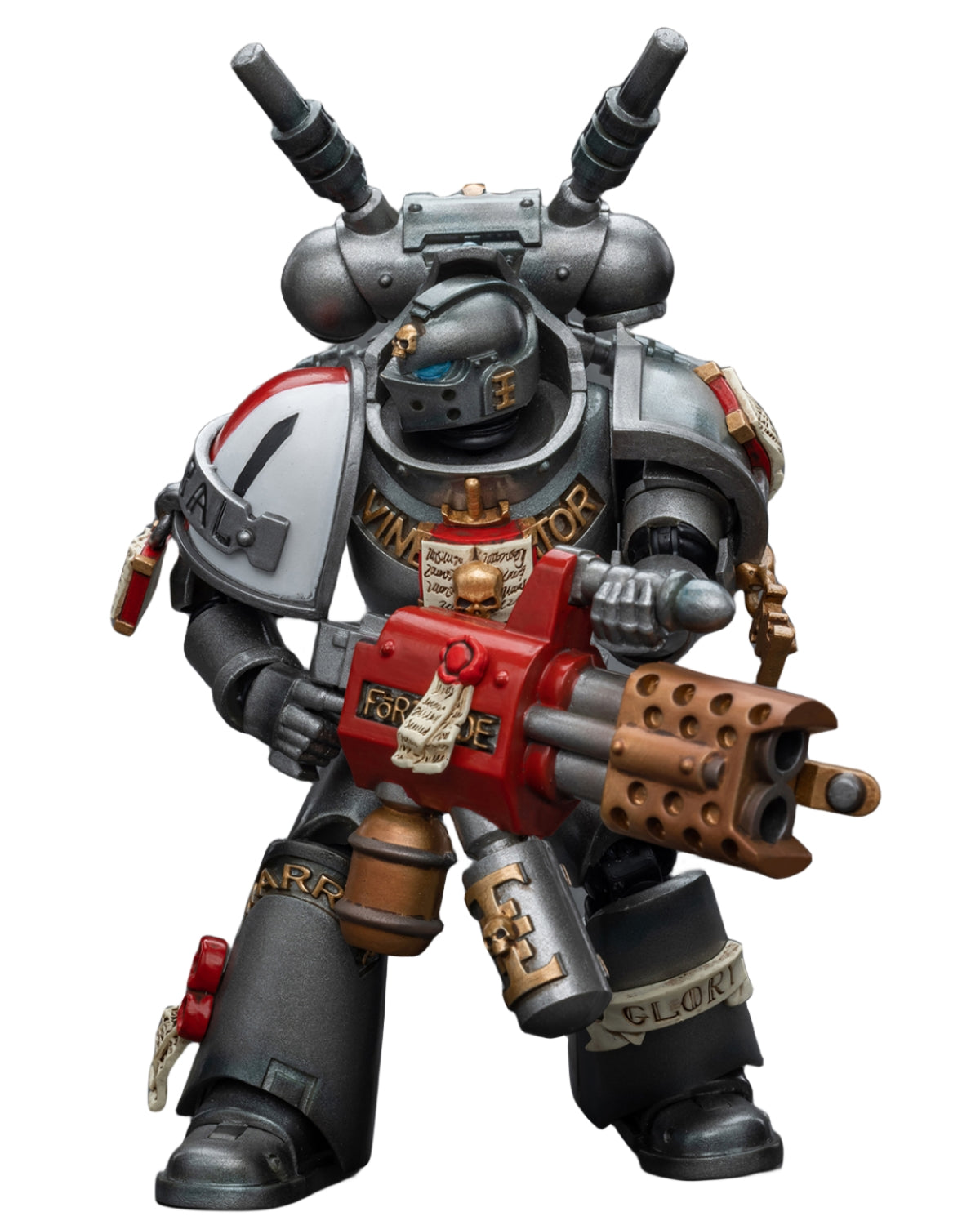 Figurine de collection JoyToy Warhammer 40K : Grey Knights Interceptor Squad Interceptor avec incinérateur, échelle 1:18, JT8971