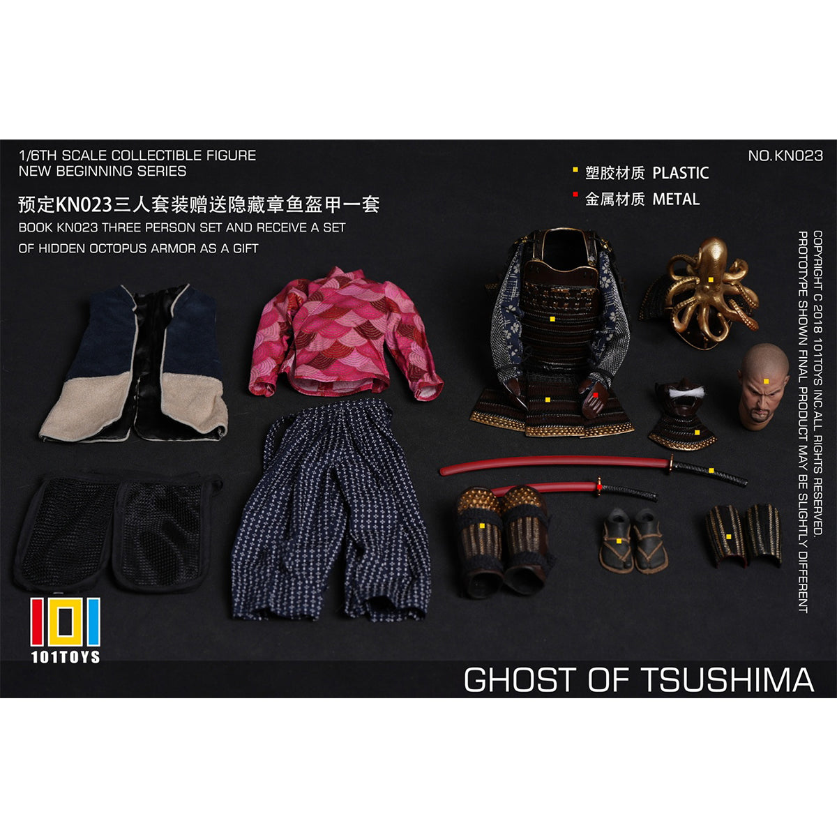 101TOYS KN023 GHOST OF TSUSHIMA Samurai 1/6 Scale New Beginner Series Action Figure