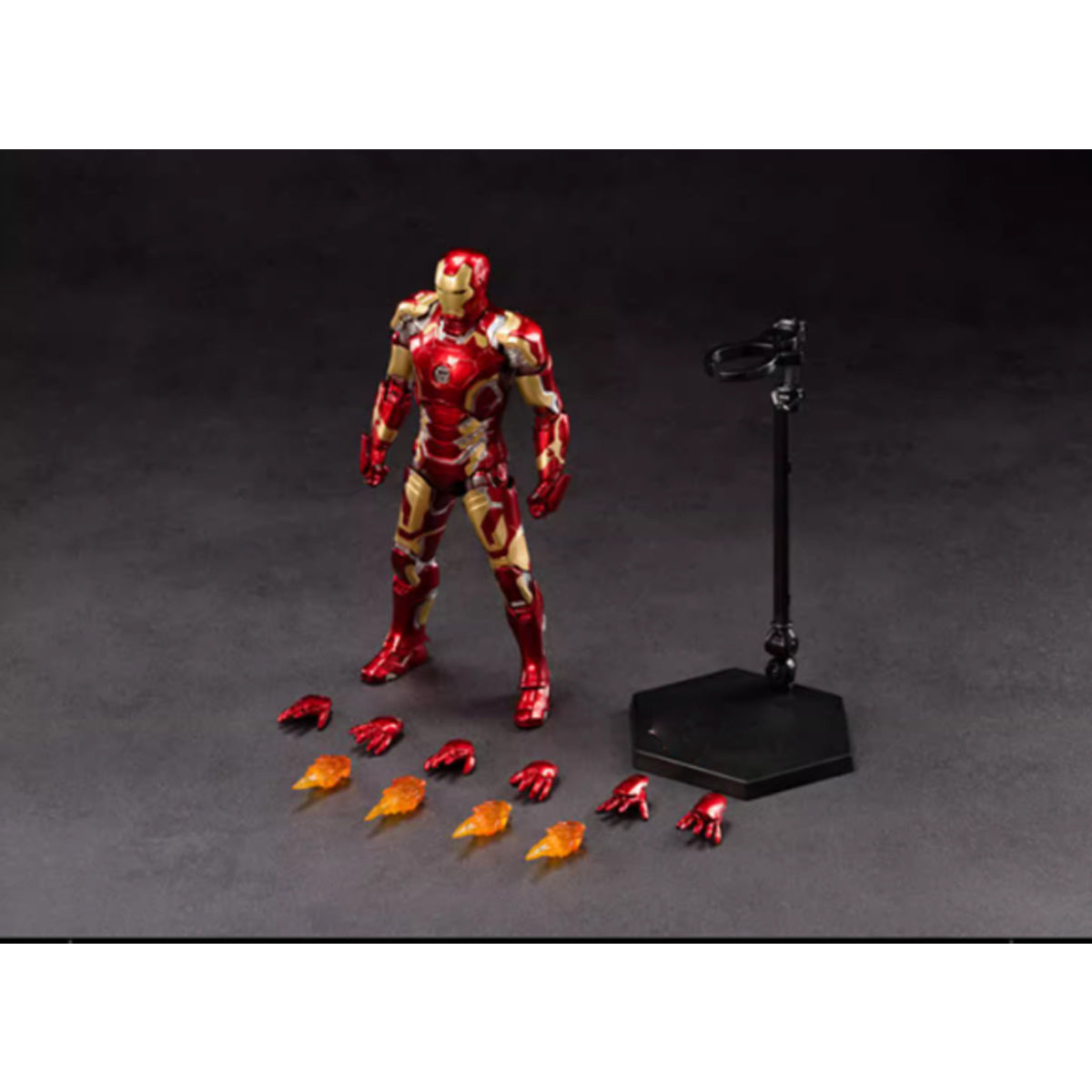 Figura de acción coleccionable de la serie aniversario de ZD Toys: Iron Man MK43, edición iluminada, miniatura a escala 1:10