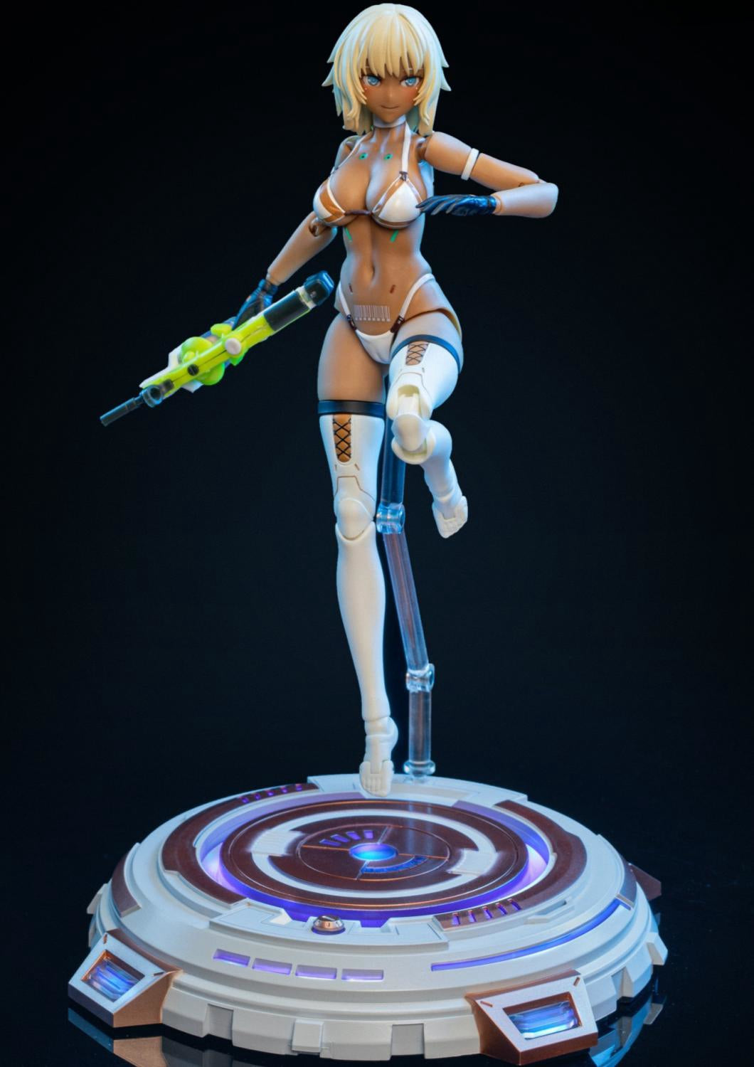 Accesorio para figura de acción 86TOYS a escala 1/12: Soporte luminoso para exhibición de figuras coleccionables en miniatura de 6 pulgadas, color blanco KH-02A