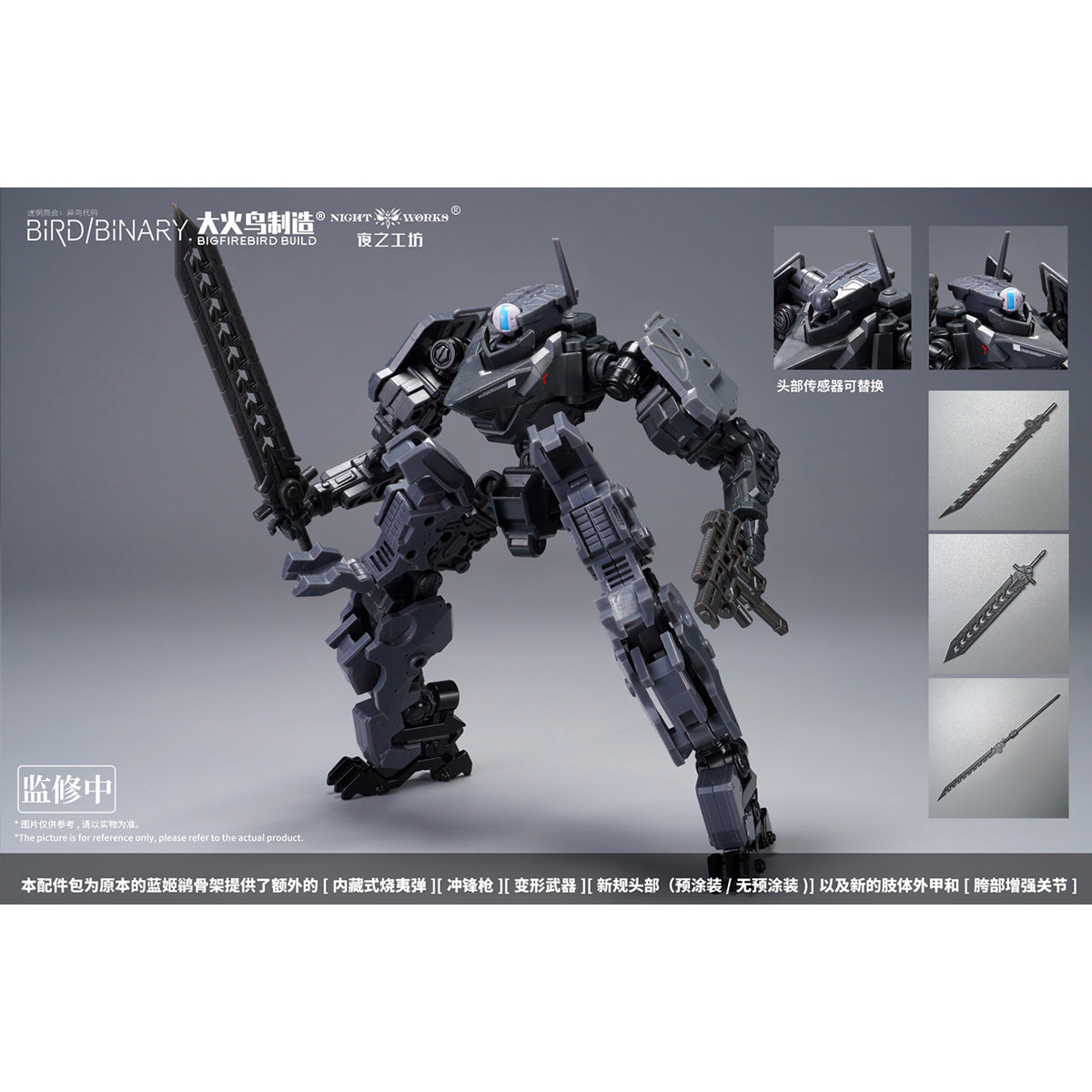 Big Firebird, BIRD/BINARY Code Blue Flycatcher & Incendiary Armor Accessory Pack Set, Assembly Model Kits