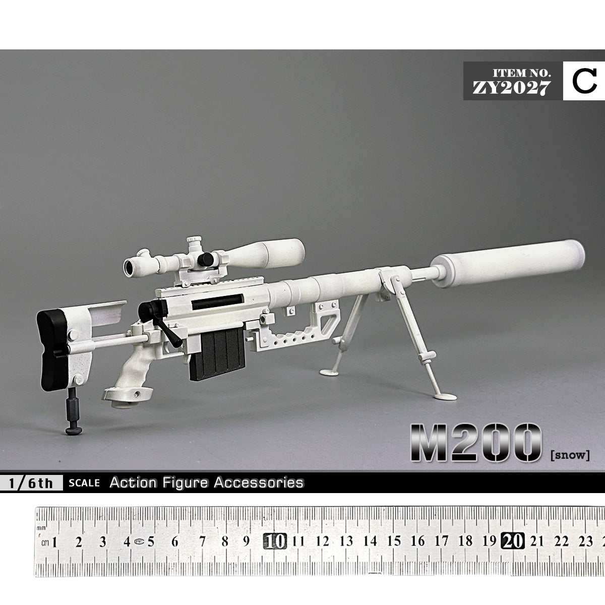 ZYTOYS, Sniper Rifle M200 Weapon Model, Doll Accessory for 12-inches Action Figurine