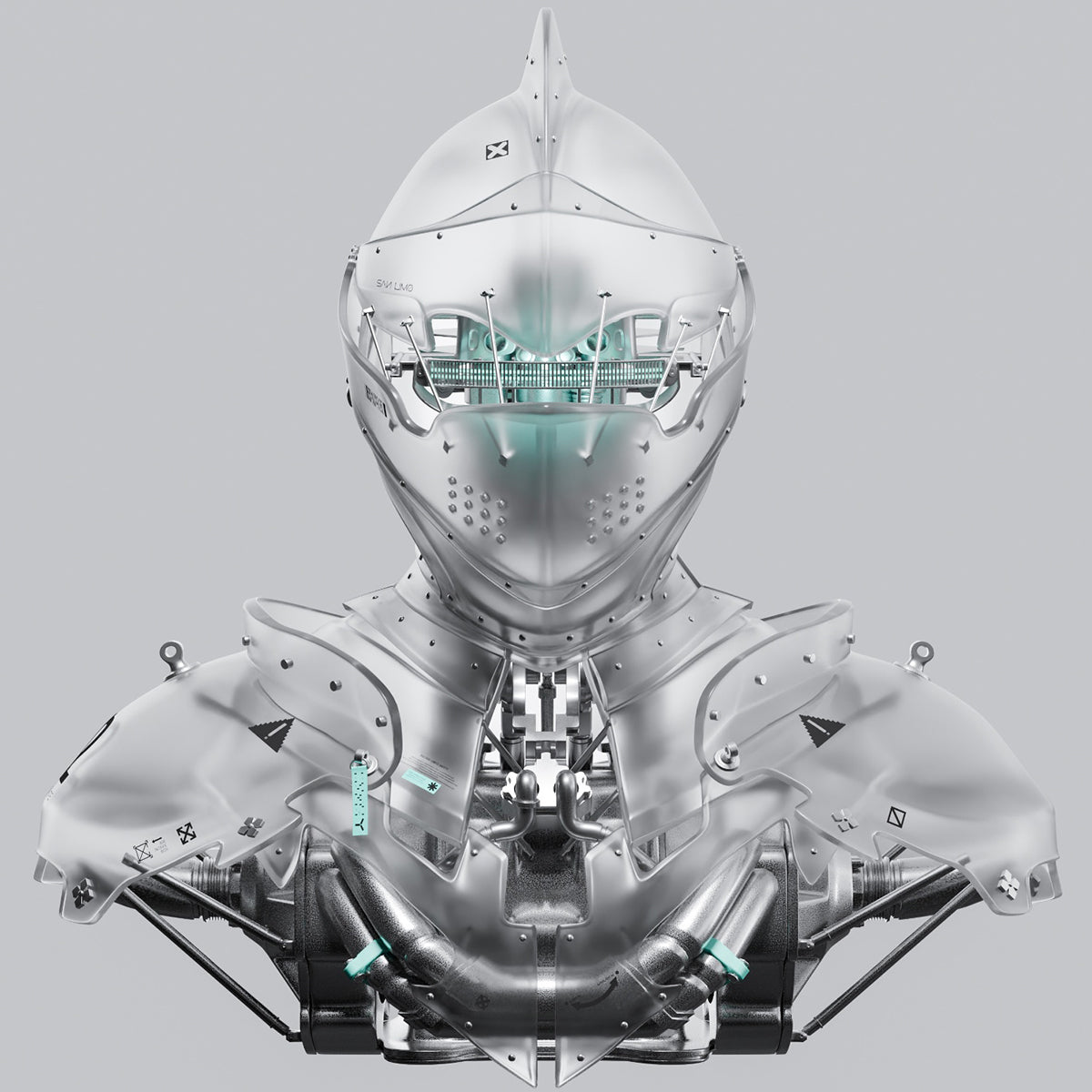 WeArtDoing, Cyber Knight Obsidian Dark/Star Silver/Gleam Void, Art Statue