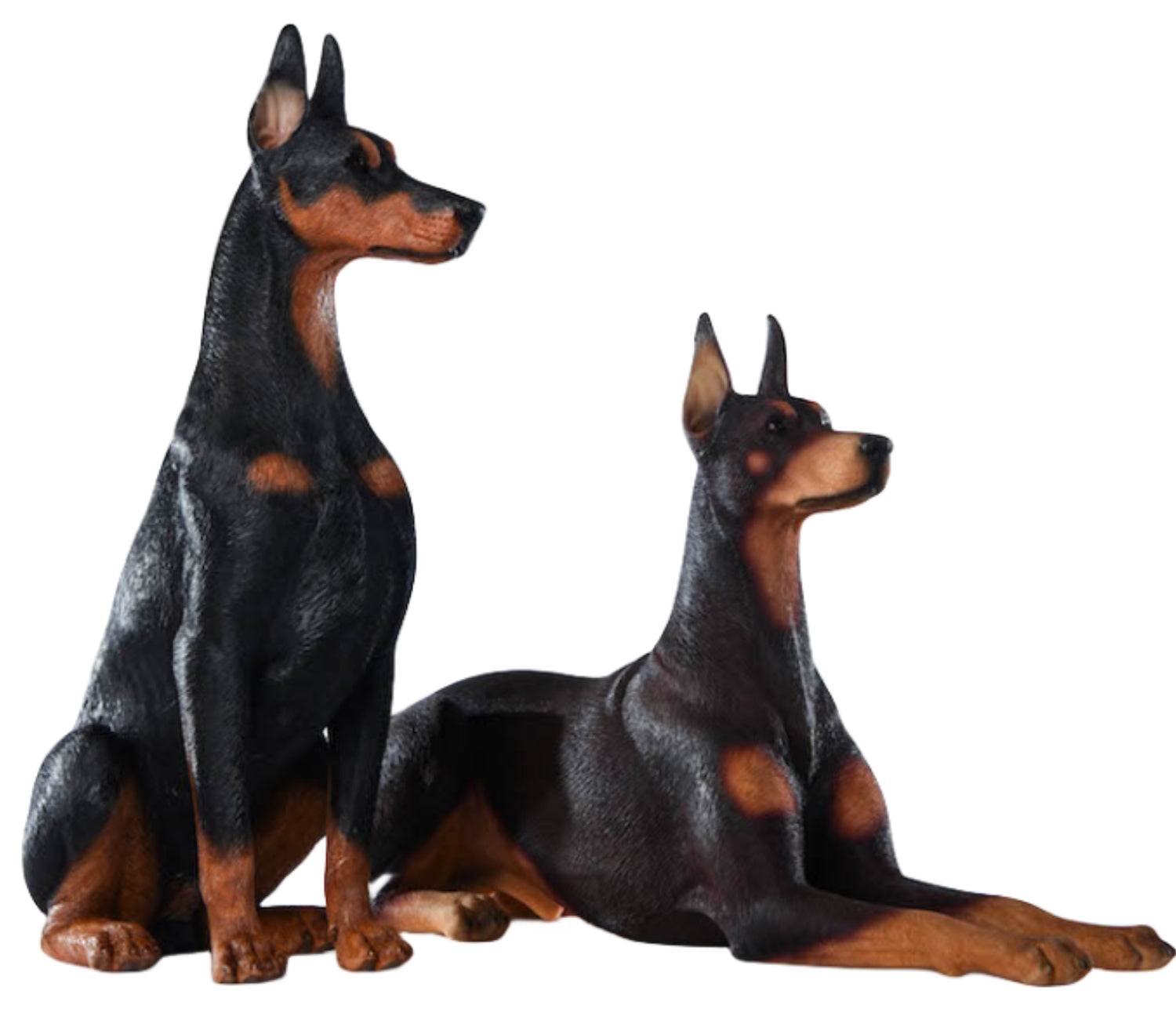 Figura de perro coleccionable JXK: Doberman Pinscher, pintada a mano por expertos, realista, de resina segura, miniatura a escala 1:6.
