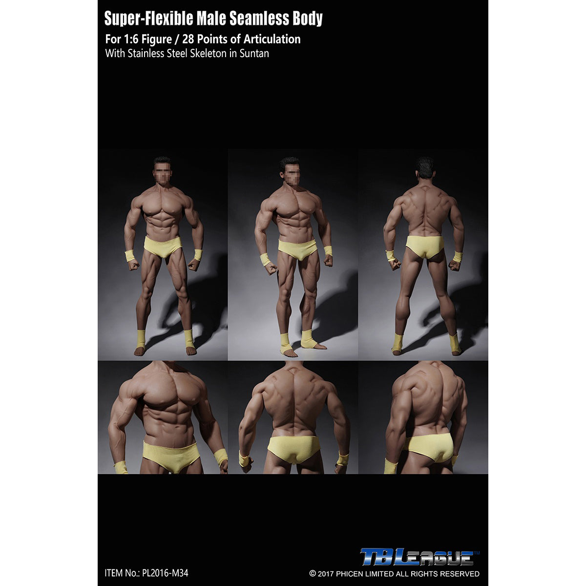 TBLeague, Seamless Male Muscular Body Suntan-Skin, Action Figures Body