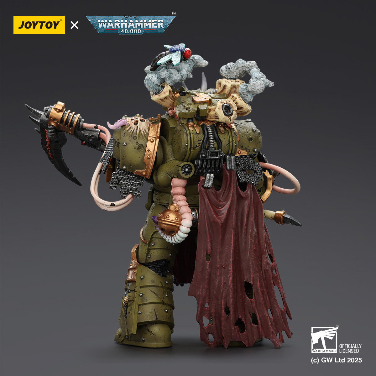 JOYTOY Death Guard Deathshroud Terminator with Manreaper and Plaguespurter Gauntlet & Champion with Manreaper and Plaguespurter Gauntlets 1/18 Scale Warhammer Action Figure