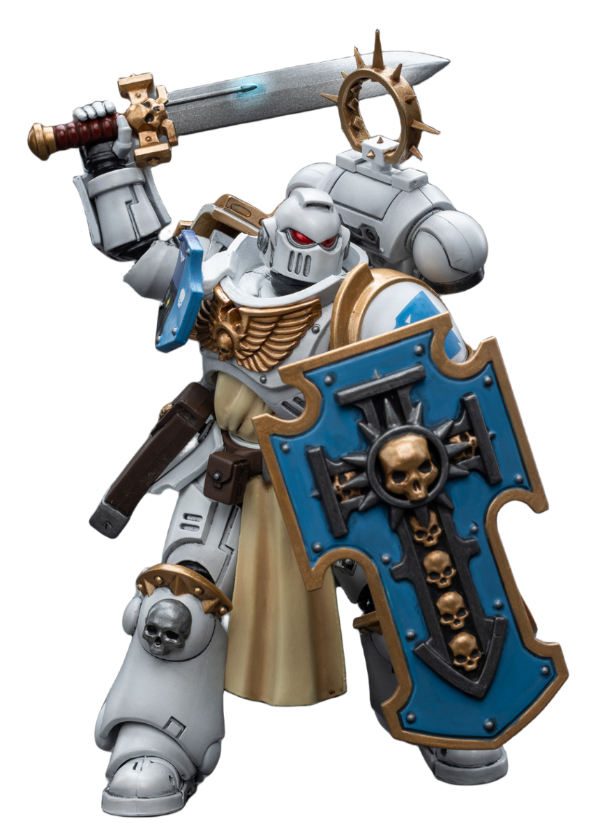 JoyToy Warhammer 40K Figurine à collectionner : Consuls Blancs Bladeguard Veteran Figurines d'action à l'échelle 1:18 JT7981