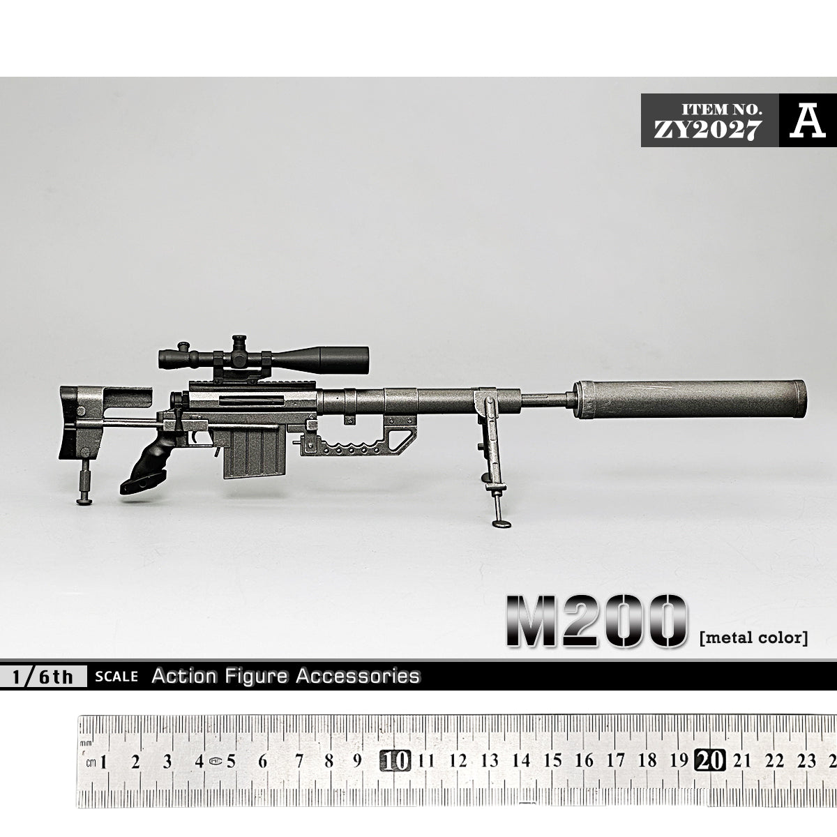 ZYTOYS, Sniper Rifle M200 Weapon Model, Doll Accessory for 12-inches Action Figurine