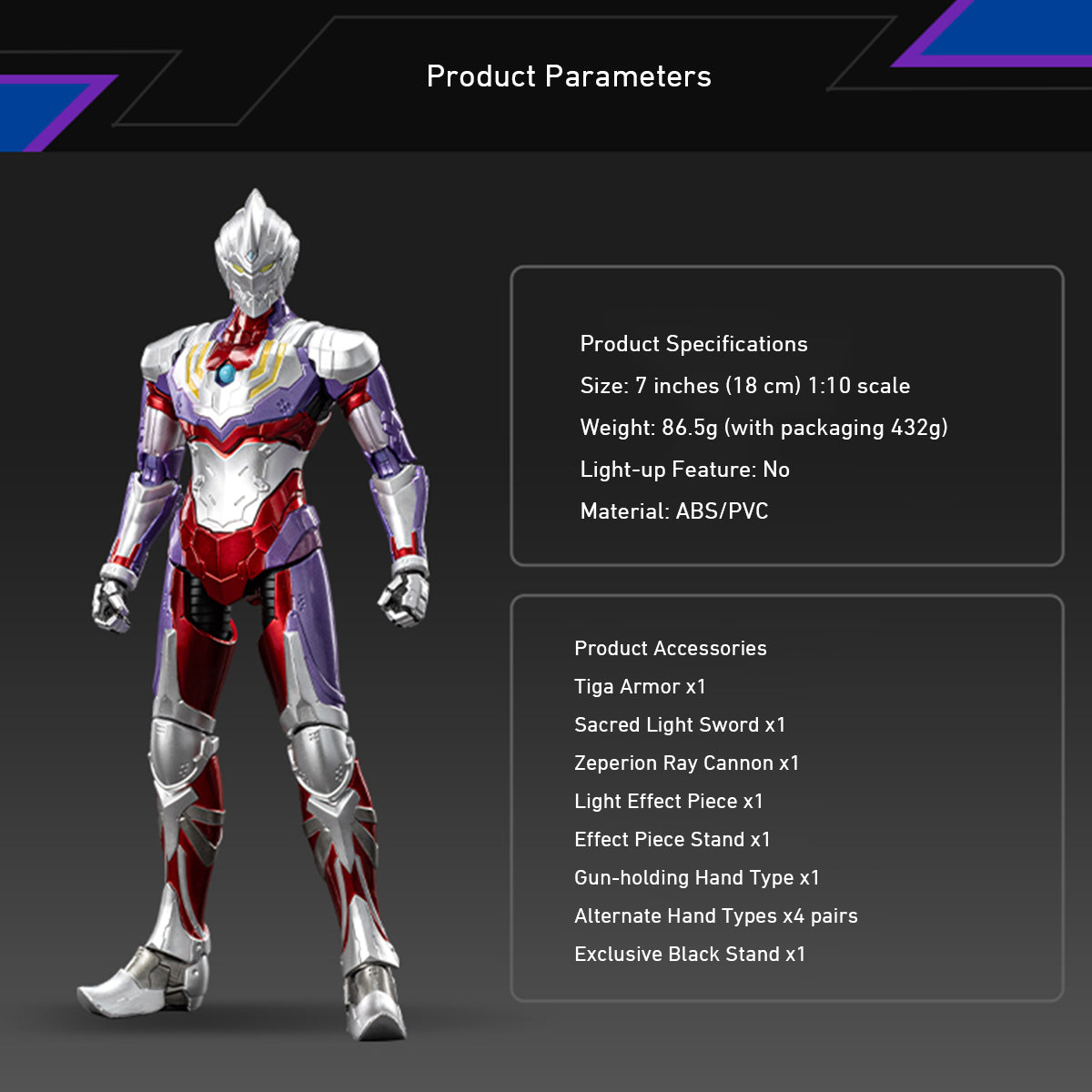 ZD Toys 1/10 Ultraman Tiga UA-A07 Action Figures