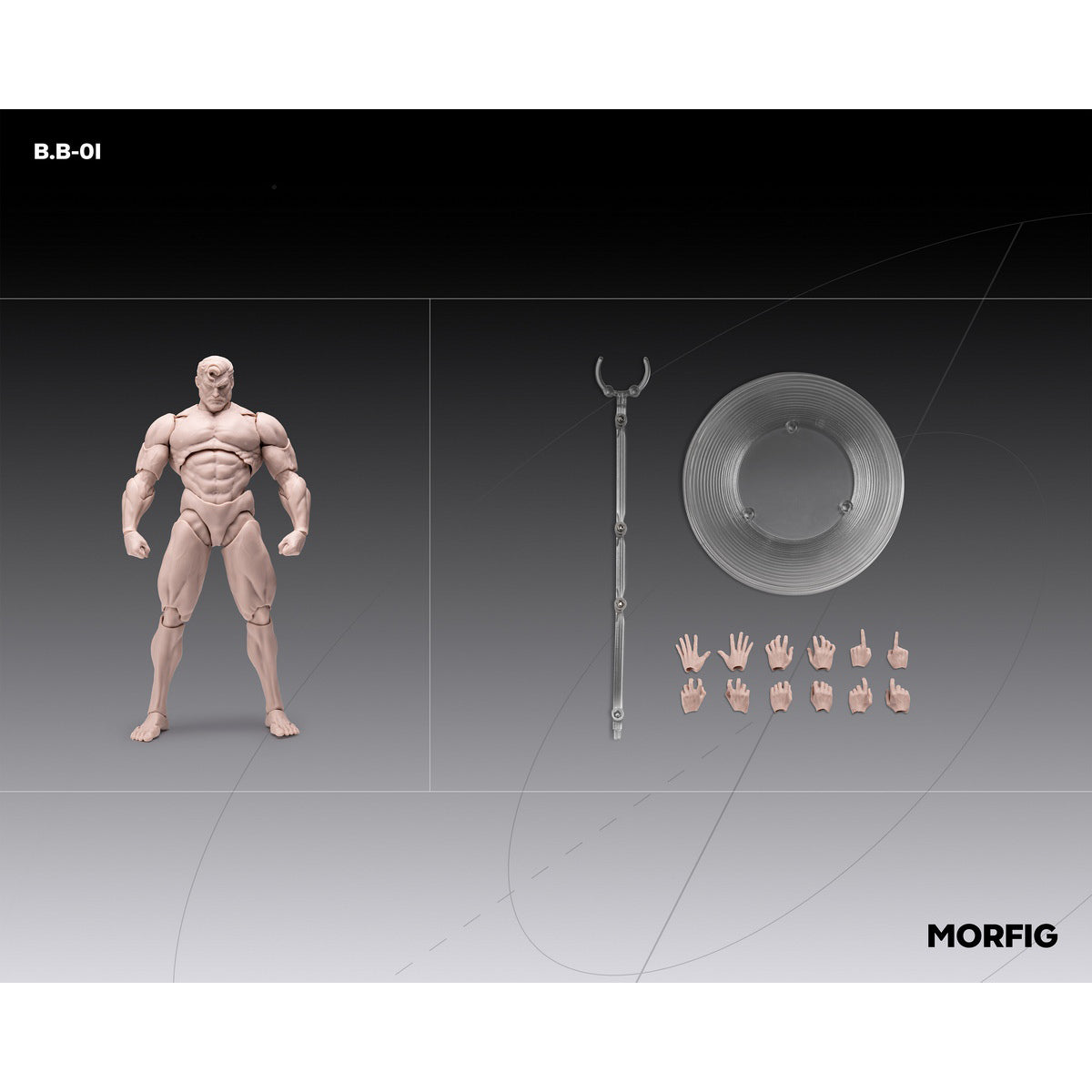 MORFIG Muscular Male Articulated Joints B.B-01 1/12 Scale Action Figure Body