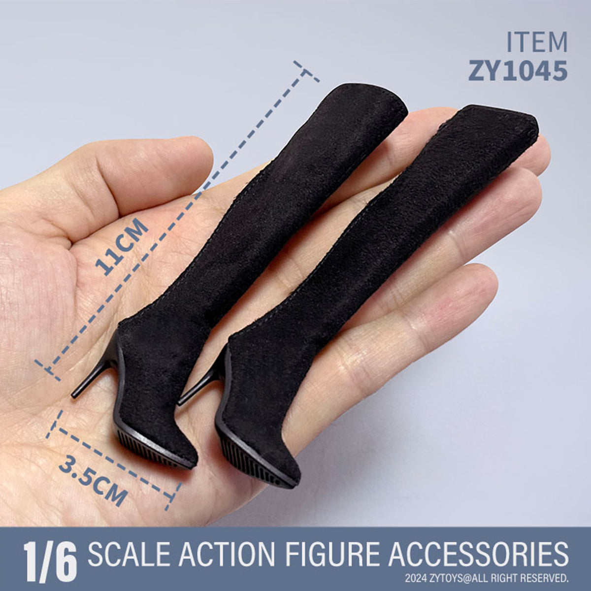 ZYTOYS, Female High Heels Boots Shoes Model, Doll Accessory for 12-inches Action Figurine