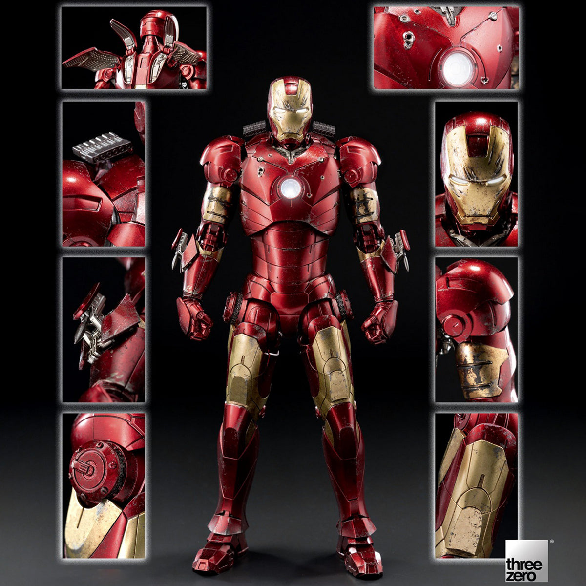Threezero DLX Iron Man Mark3 Battle Damaged Action Figures