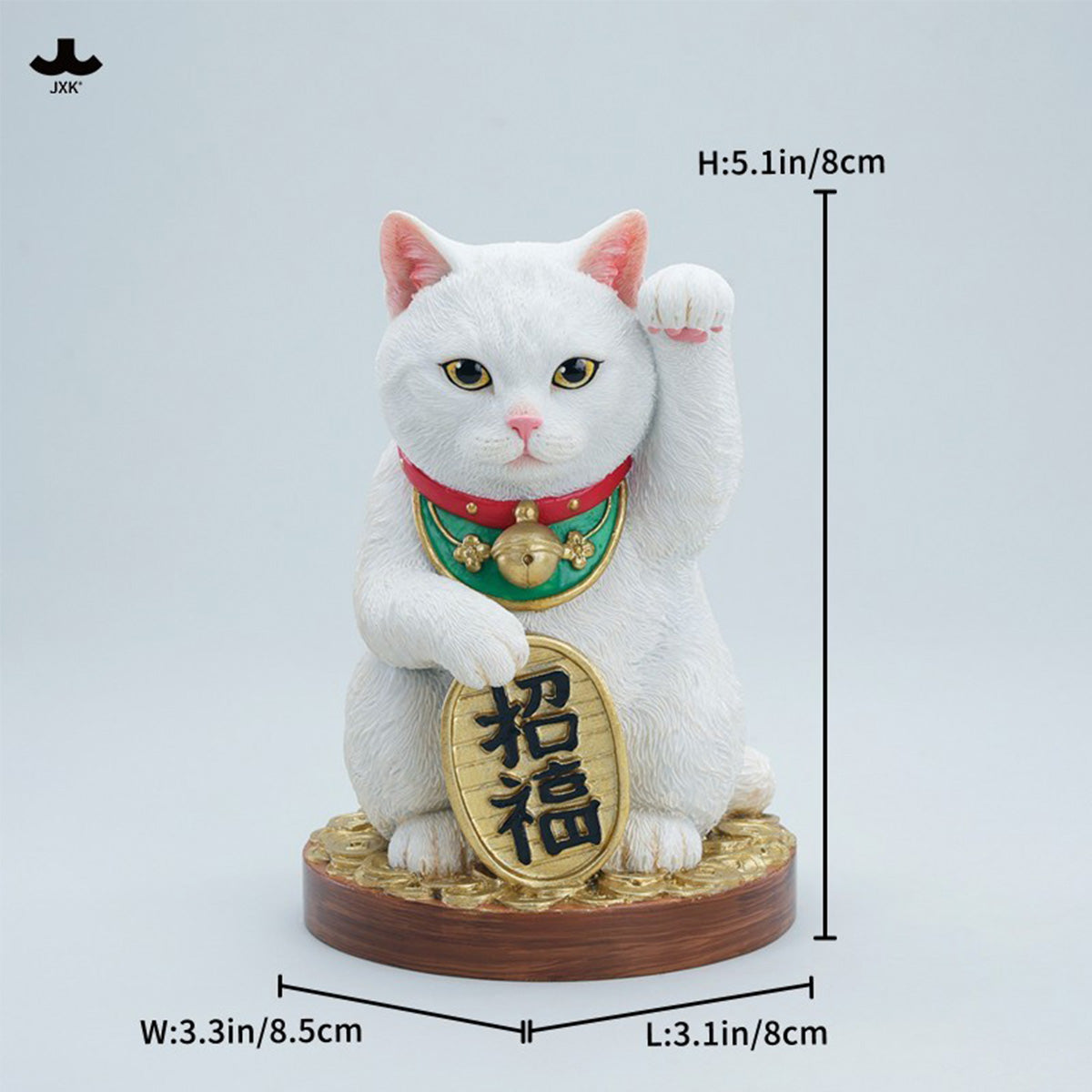 JXK Lucky Cat (JXK360) Maneki-neko Beckoning Fortune Cat Collectible Figure Statue