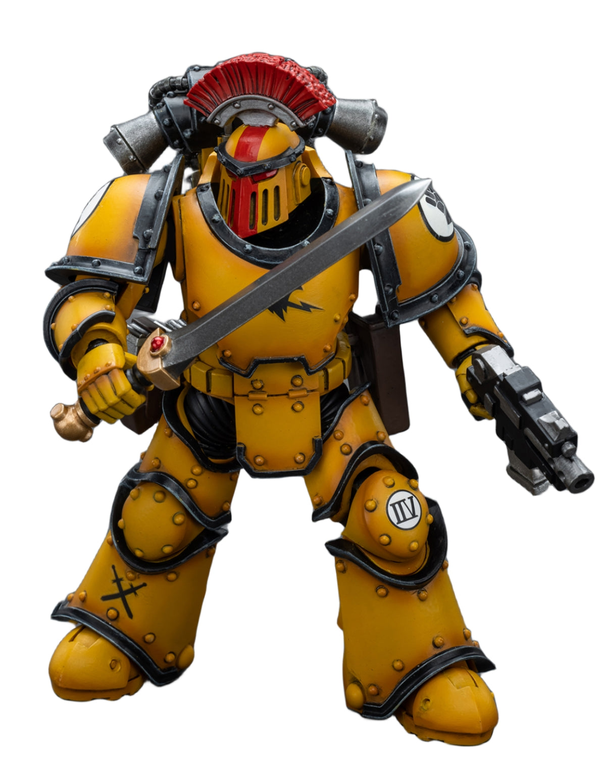 Figurine de collection JoyToy 40K : Imperial Fists Legion MkIII Tactical Squad Sergent avec Power Sword, figurines d'action à l'échelle 1:18 JT9046