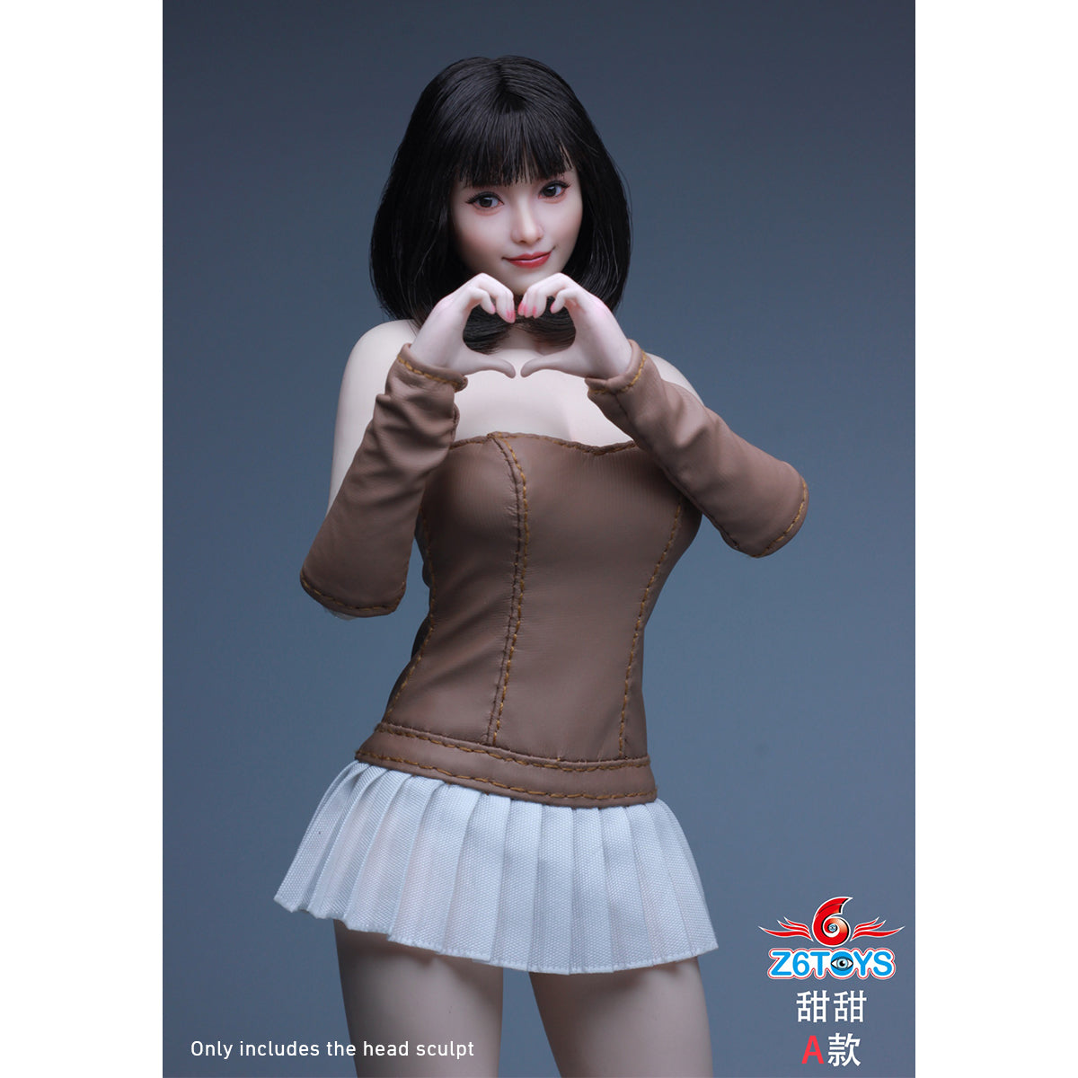 Z6TOYS Asian Movable-Eye Smiling Female Tiantian ZC021 Head Sculpt Accessory 1/6 Scale Fit Action Figure