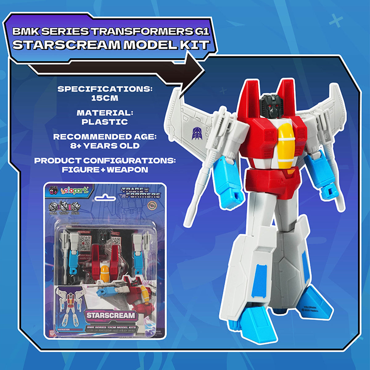 Yolopark Transformers G1 Animation BMK Optimus Prime Megatron Bumblebee Starscream Set Model Kit