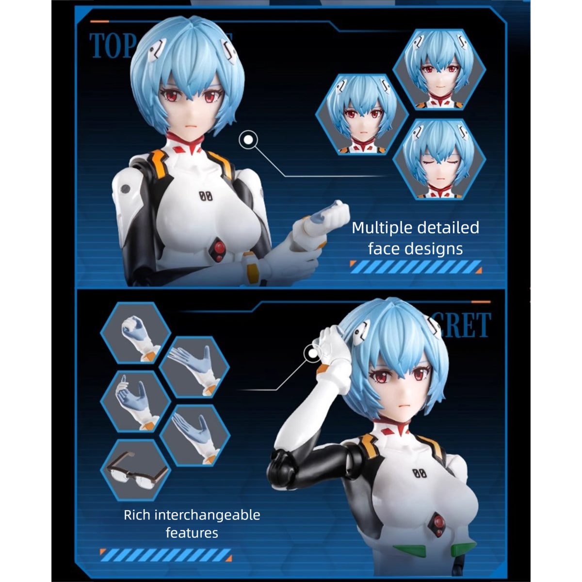 Blokees Neon Genesis Evangelion Miracle Edition Rei Ayanami Combat Suit Action Figure