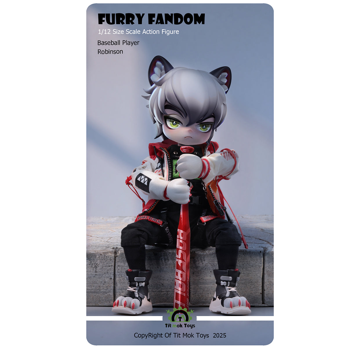 Tit Mok Toys Poseable Beastman Baseball Prodigy Robinson 1/12 Scale Furry Series Action Figure