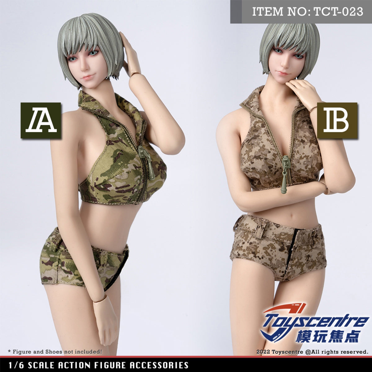 Toyscentre, Female Camo Shorts, Doll Clothes Accessory for 12-inches Action Figurine