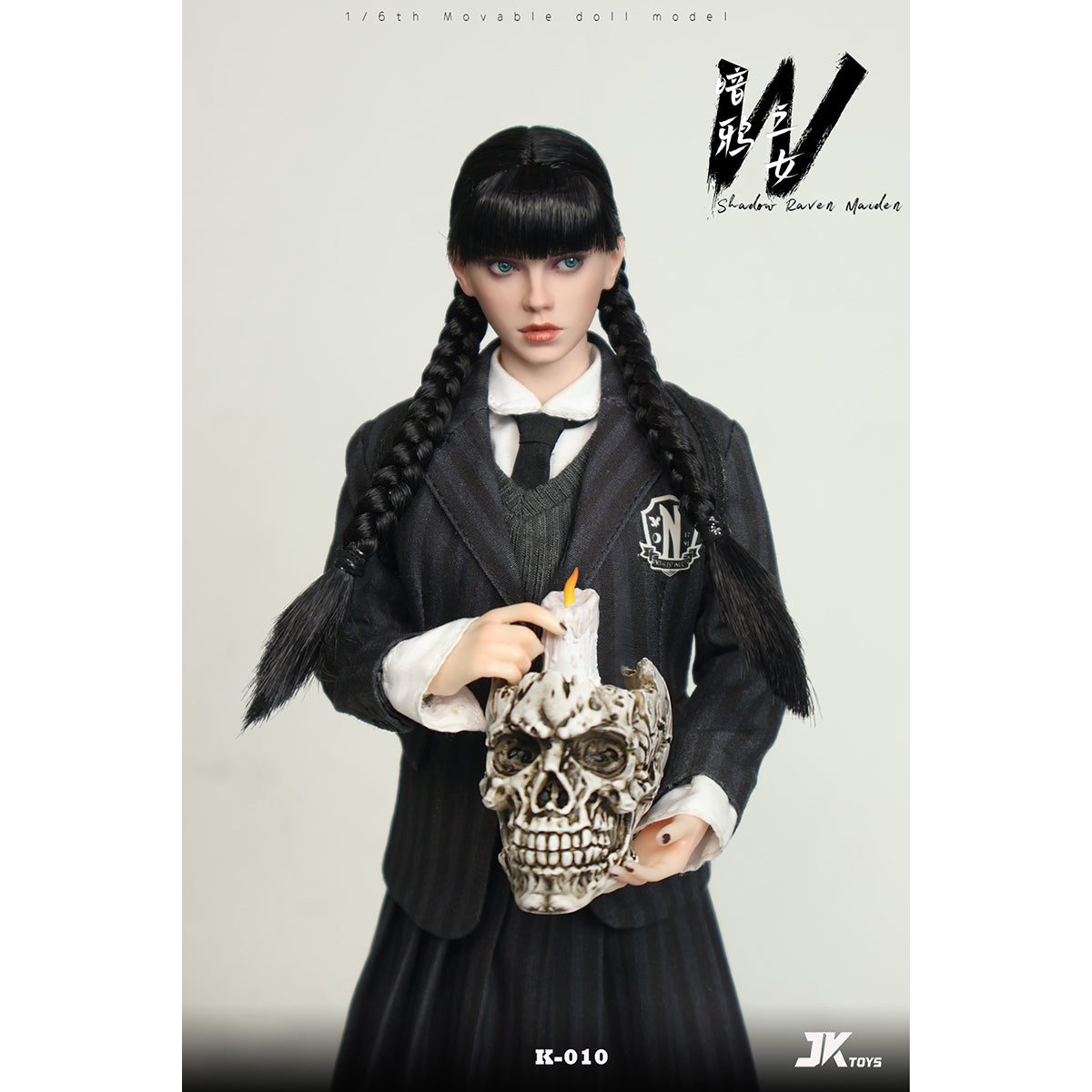 JKTOYS Shadow Raven Maiden Wednesday K-010 1/6 Scale Action Figure