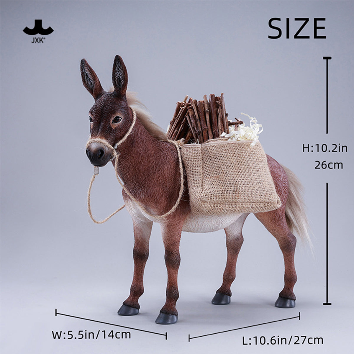 JXK MULE Static Expertly Hand-Painted Lifelike 1/6 Scale Animal Figurine