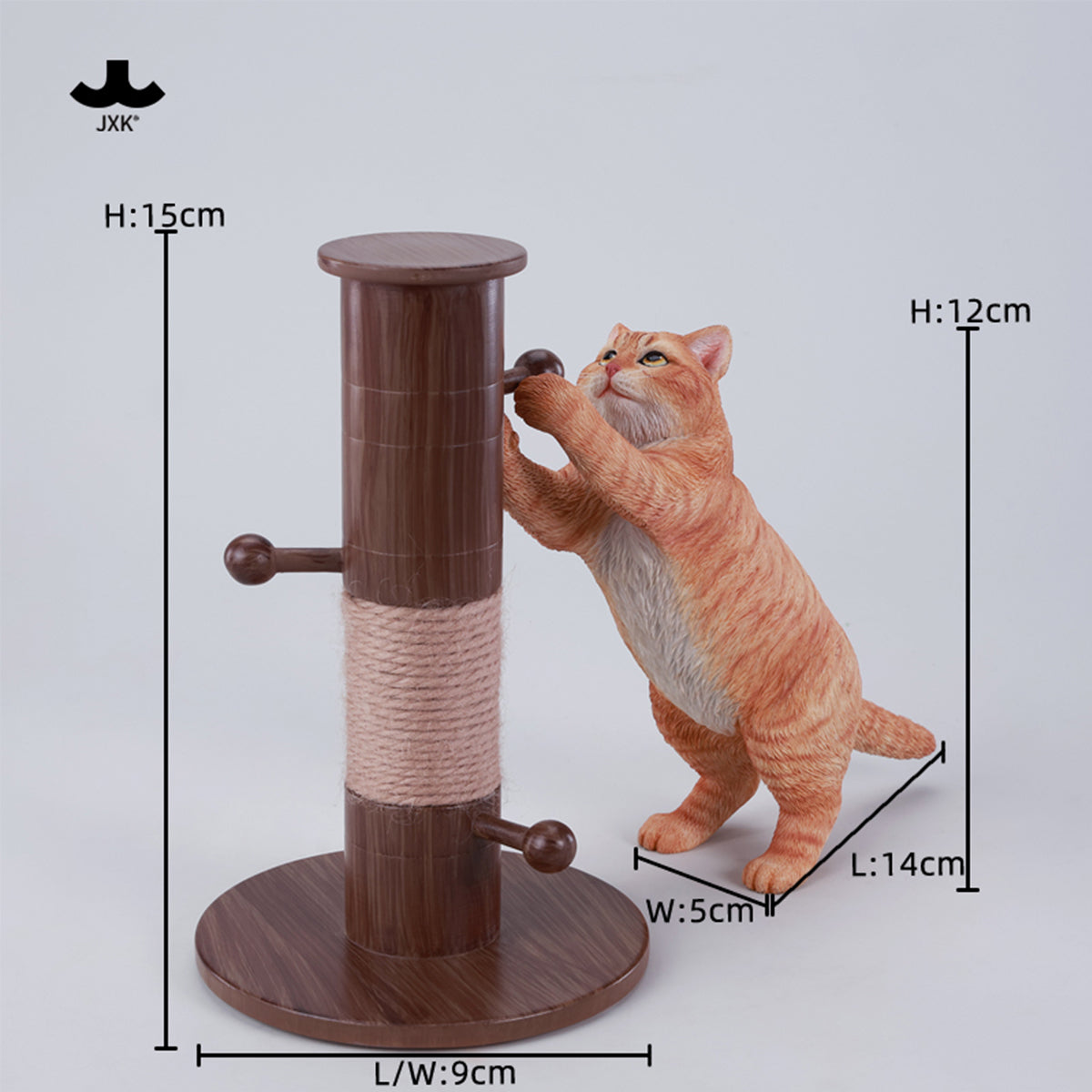 JXK Kung Fu Cat Static Expertly Hand-Painted Lifelike Animal Figurine