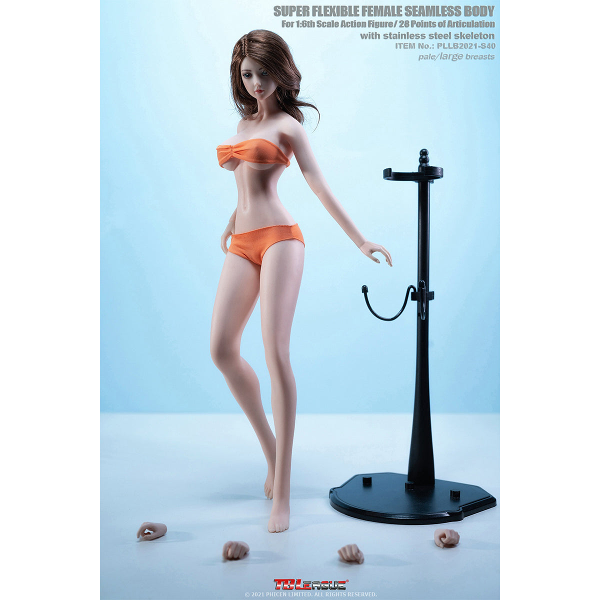 TBLeague Female Seamless Tall and Slender Type Large Bust Detachable Feet 1/6 Scale Action Figure Body