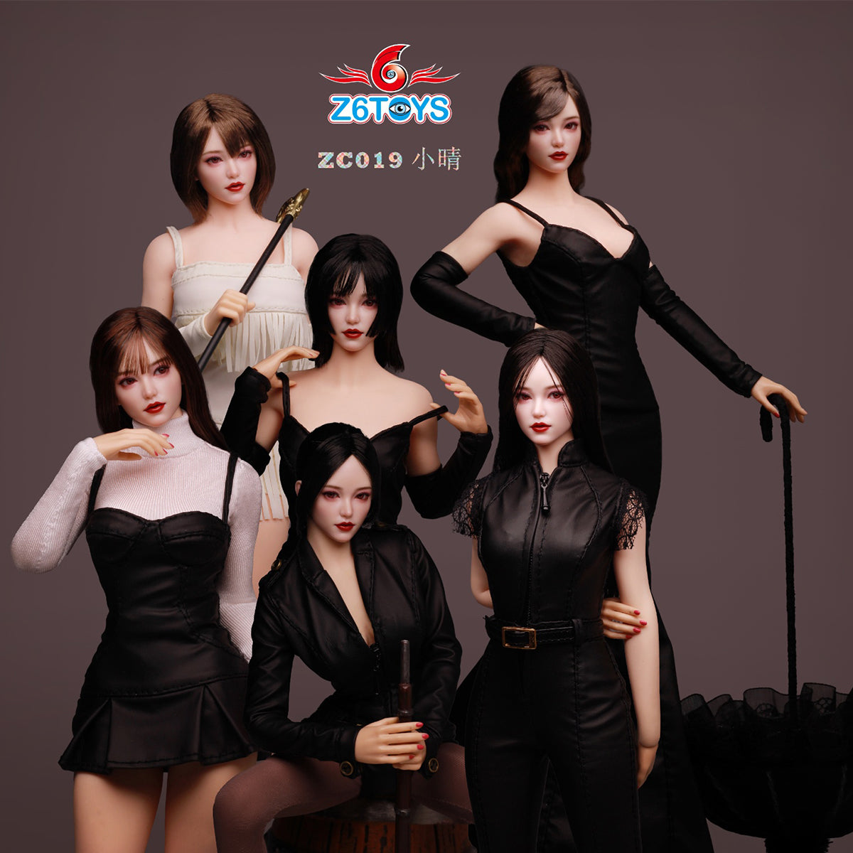 Z6TOYS Asian Movable Eye Female Xiaoqing Head Sculpt Accessory Fit 1/6 Scale 12-inches Figure