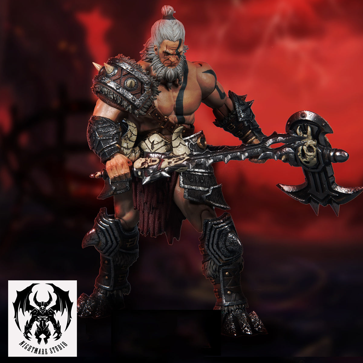 Figura coleccionable de Nightmare Studio: Dark Protection, Bárbaro Berserker, figura de acción masculina