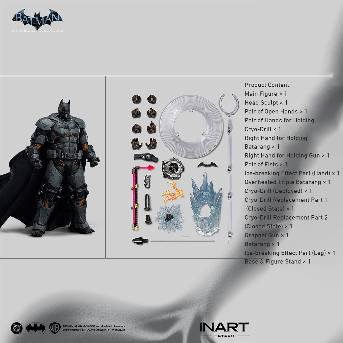 INART Action Batman: Arkham Origins Batman (XE Suit) (MAG G0013) Collectible Highly Detailed Action Figure