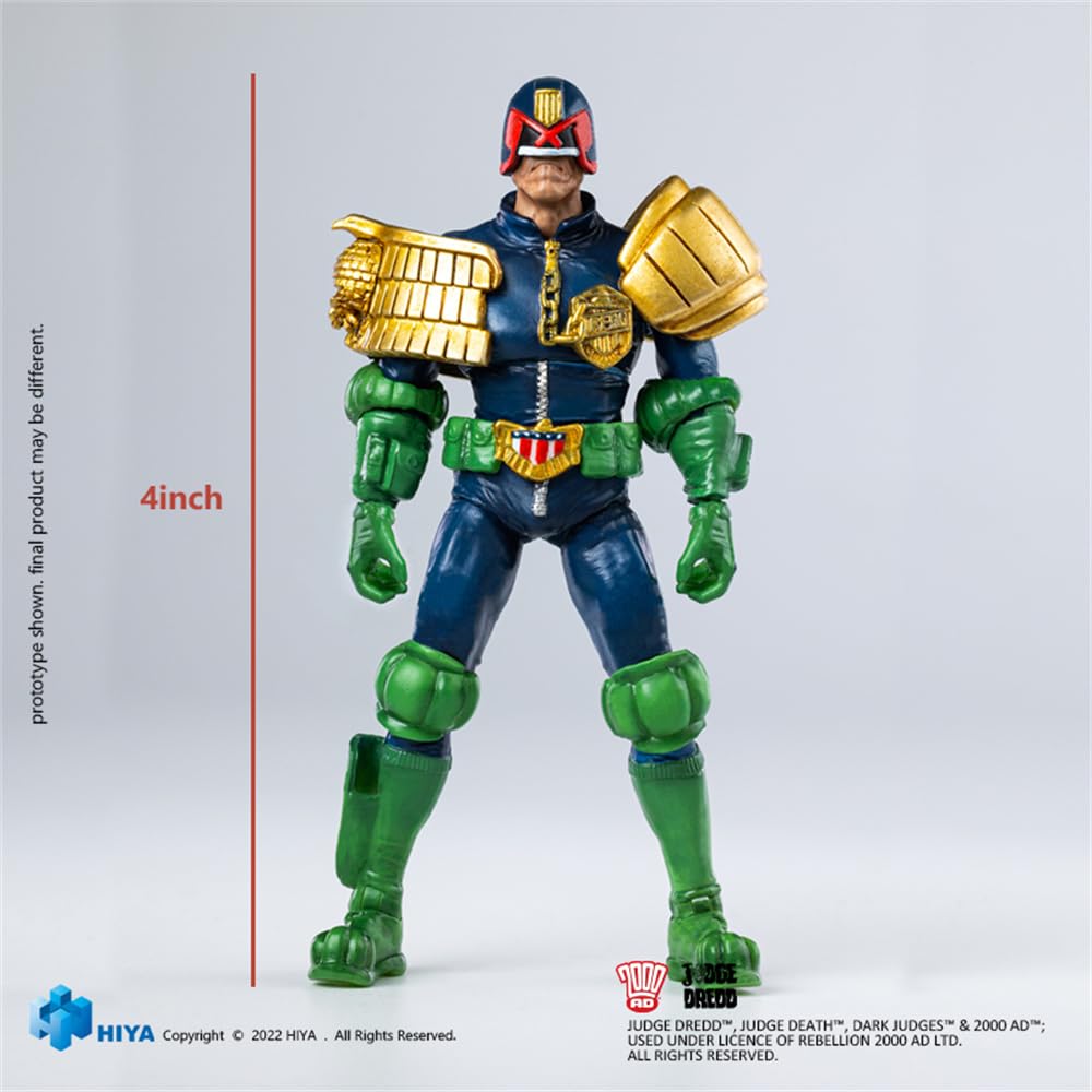 Figura coleccionable Hiya: Miniatura exquisita, Juez Dredd: Mirada al Puño de Dredd, Figura de acción en miniatura a escala 1:18 EMJ0252
