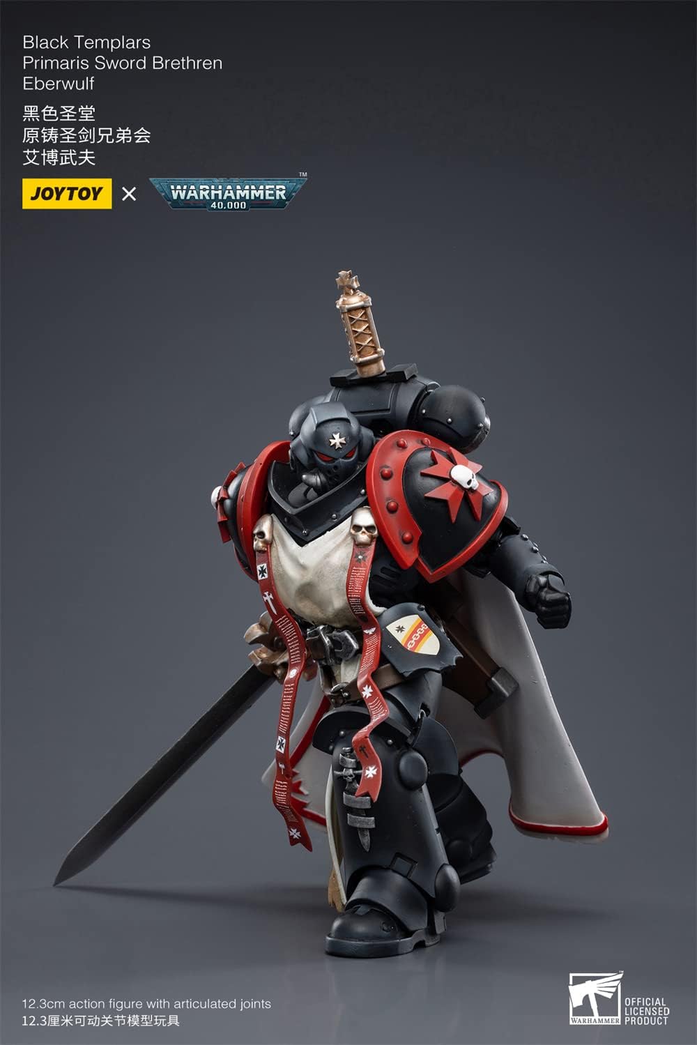 JoyToy 40K Figurines d'action sous licence officielle à l'échelle 1/18 Série complète Black Templars Eberwulf