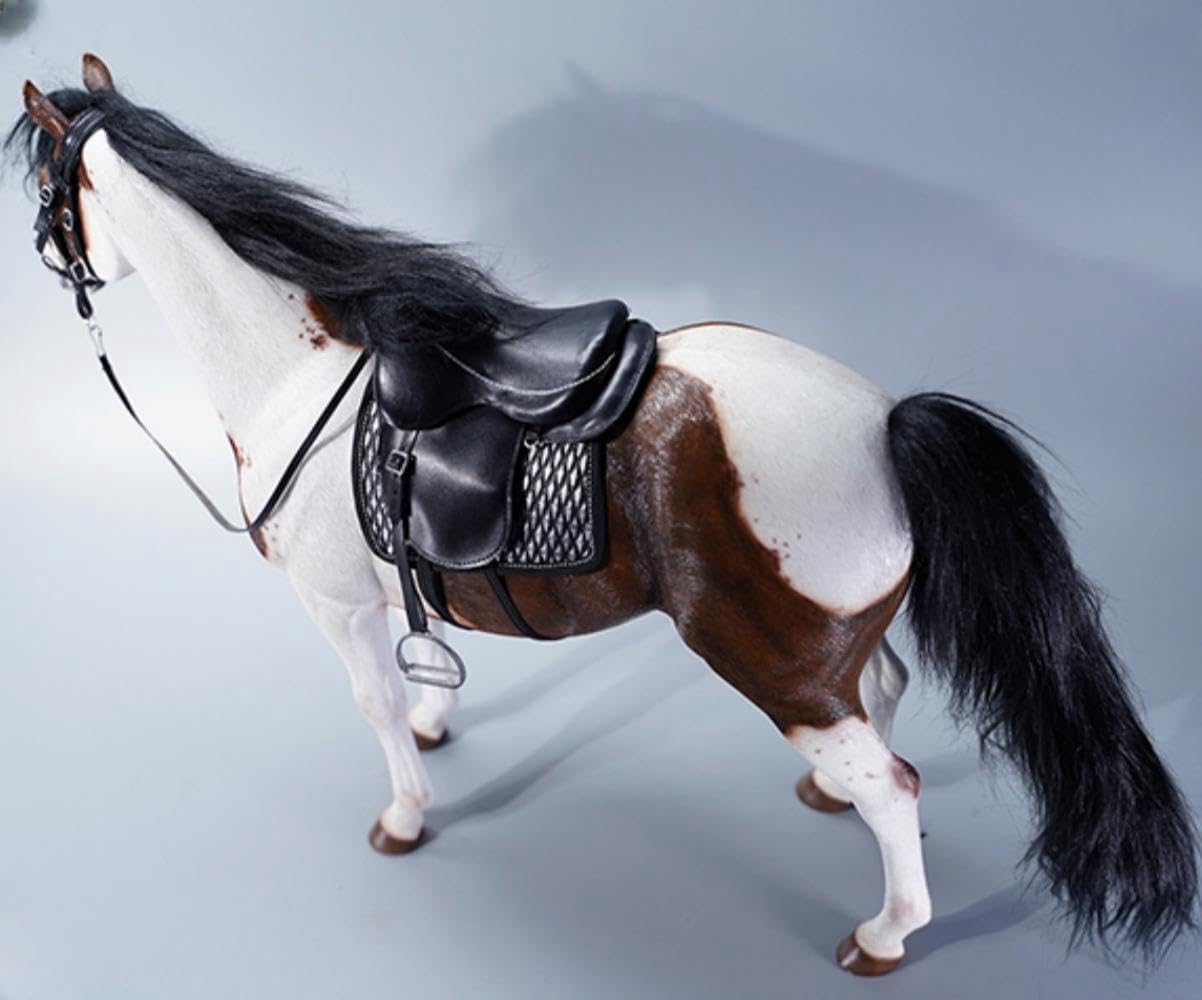 Figura de caballo coleccionable JXK: Caballo americano de pintura blanca pardusca, pintado a mano por expertos, resina realista y segura, miniatura a escala 1:6.