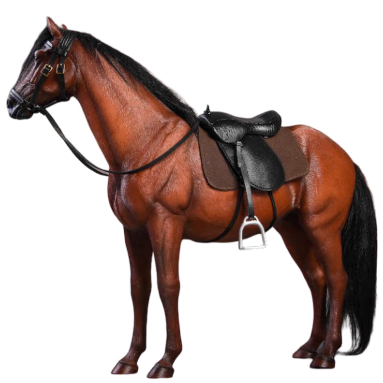 Figura de caballo coleccionable JXK: Caballo de sangre caliente, pintado a mano por expertos, resina realista y segura, miniatura a escala 1:12.