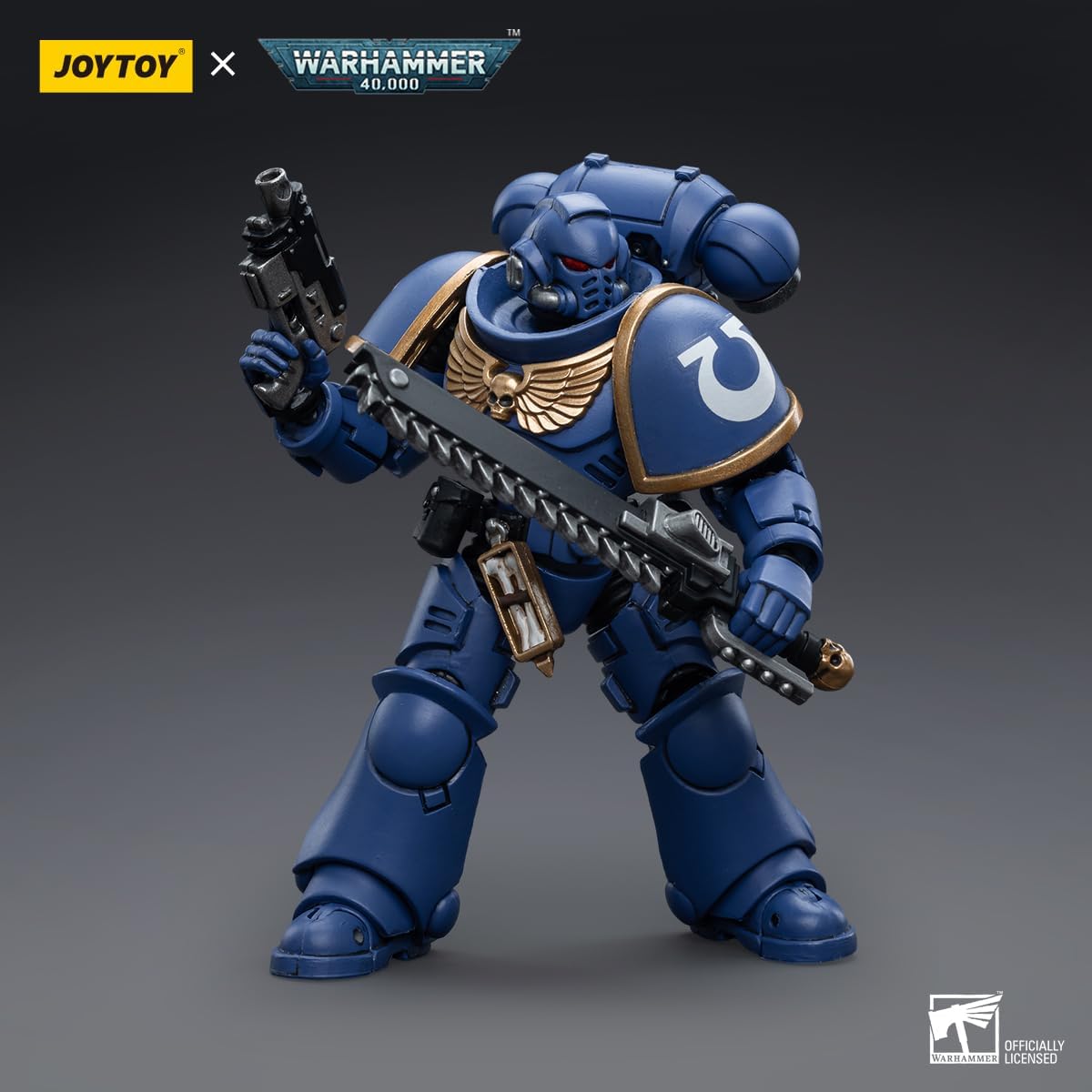 JoyToy Warhammer 40K Figurines d'action de science-fiction sous licence officielle à l'échelle 1/18 Série complète Ultramarines Intercessors