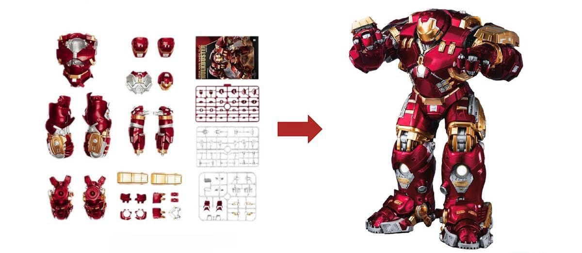 Maquetas de plástico Fondjoy: Figuras de acción coleccionables Iron Man Mark XLIV Hulkbuster a escala 1:7 MV2023801X