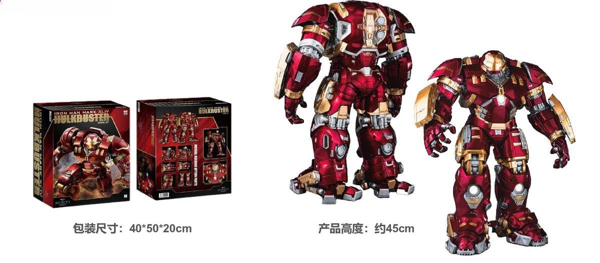 Maquetas de plástico Fondjoy: Figuras de acción coleccionables Iron Man Mark XLIV Hulkbuster a escala 1:7 MV2023801X
