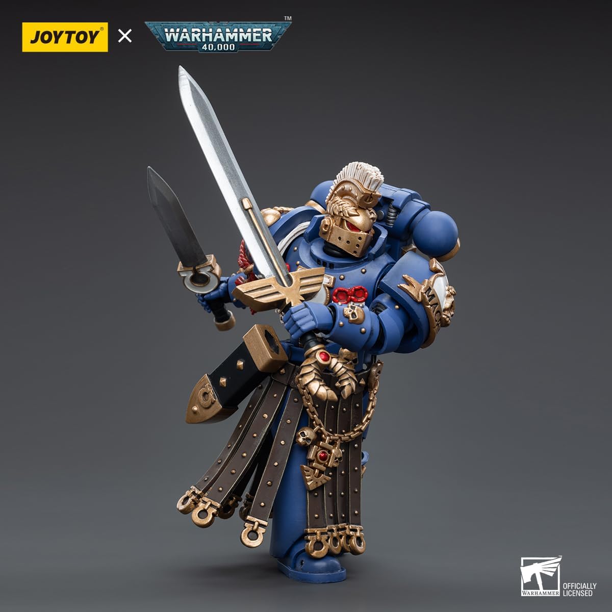Figurine de collection JoyToy Warhammer 40K Ultramarines Honour Guard Chapter Champion à l'échelle 1:18