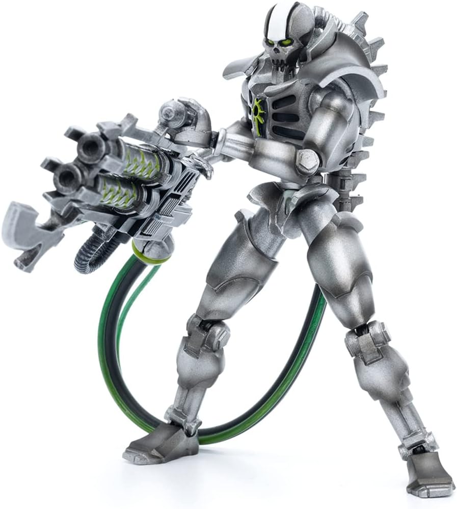 JoyToy - Figurines d'action Warhammer 40K sous licence officielle à l'échelle 1/18, série complète Black Templars et Necrons (Nécrons, Silver Blaster x 1)