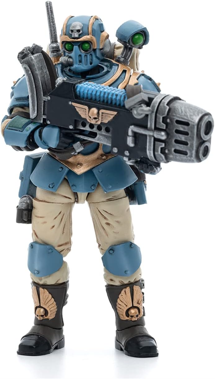 JoyToy Warhammer 40K Figurines d'action de science-fiction sous licence officielle à l'échelle 1/18 Série complète – Astra Militarum Tempestus Scions 55th Kappic Eagles Plasma Gunner