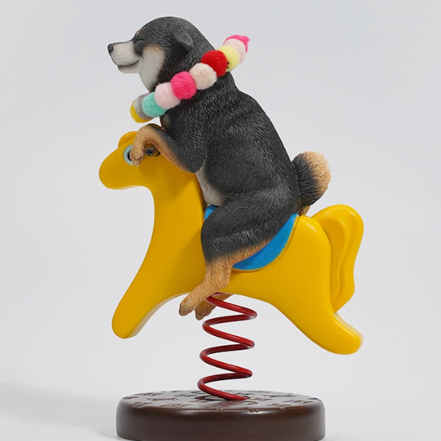 Figura de perro coleccionable JXK: Caballo balancín Shiba Inu 2.0, figura de animal en miniatura a escala 1:6